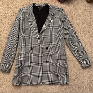 Black and White Plaid Blazer